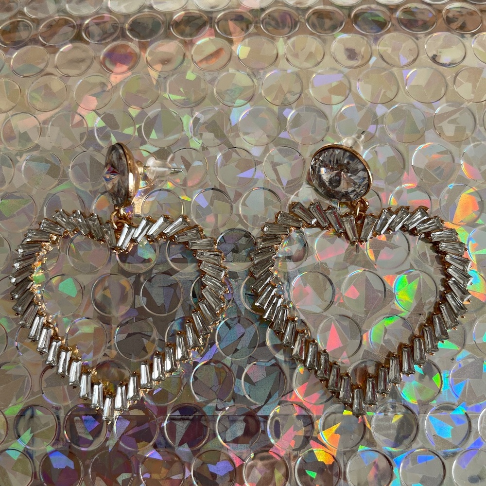 Heart shaped dangle earrings